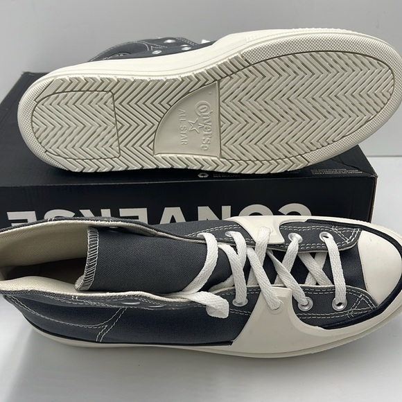 Converse Men’s A05116C CTAS CONSTRUCT HI CYBER GREY/VINTAGE WHITE/EGRET Platform - Picture 3 of 16